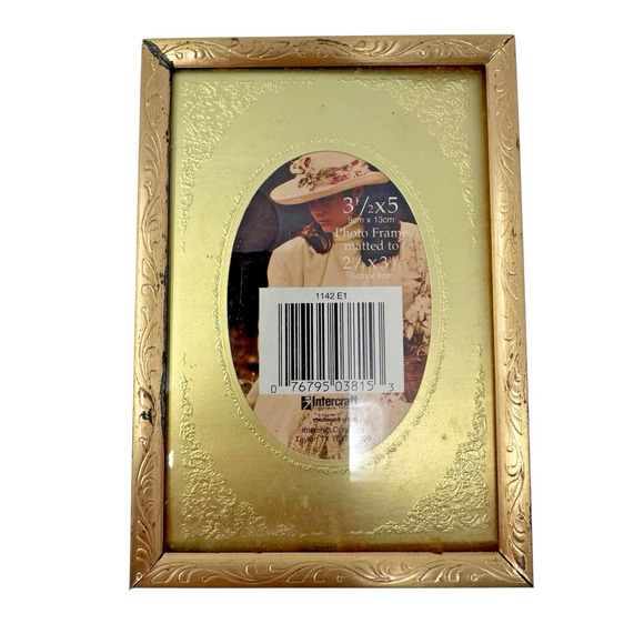 Lot of 2 Vintage Ornate Frames w/ Photo 1930s Metal Pearl Accent & Gold Frame - Picture 10 of 10